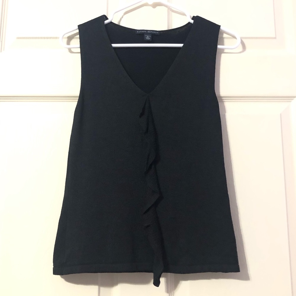 Banana Republic Black Sleeveless Shirt Small Stretch